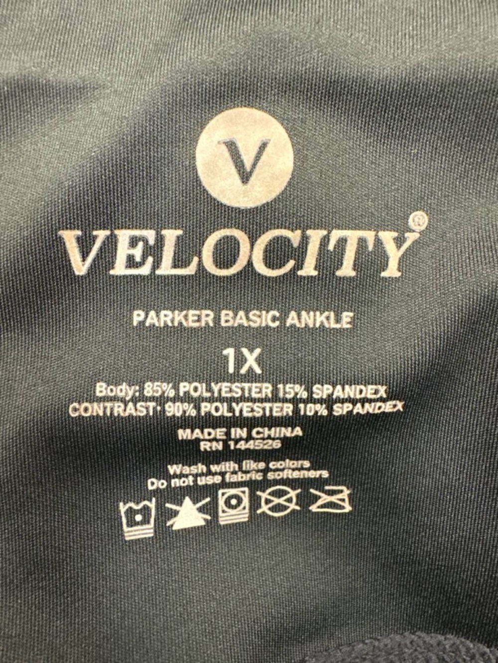 Velocity Parker Basic Black Leggings Size 1X - Picture 7 of 7